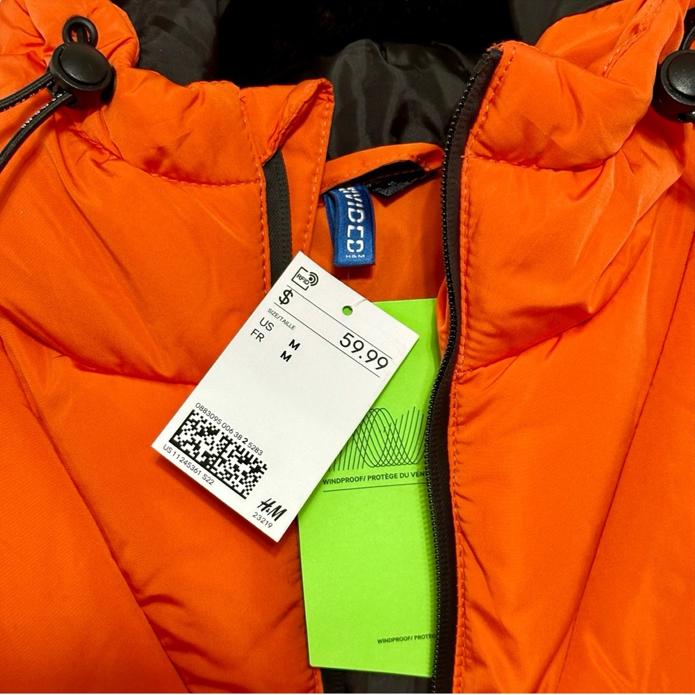 Orange H&M Puffer Jacket - Picture 3 of 3